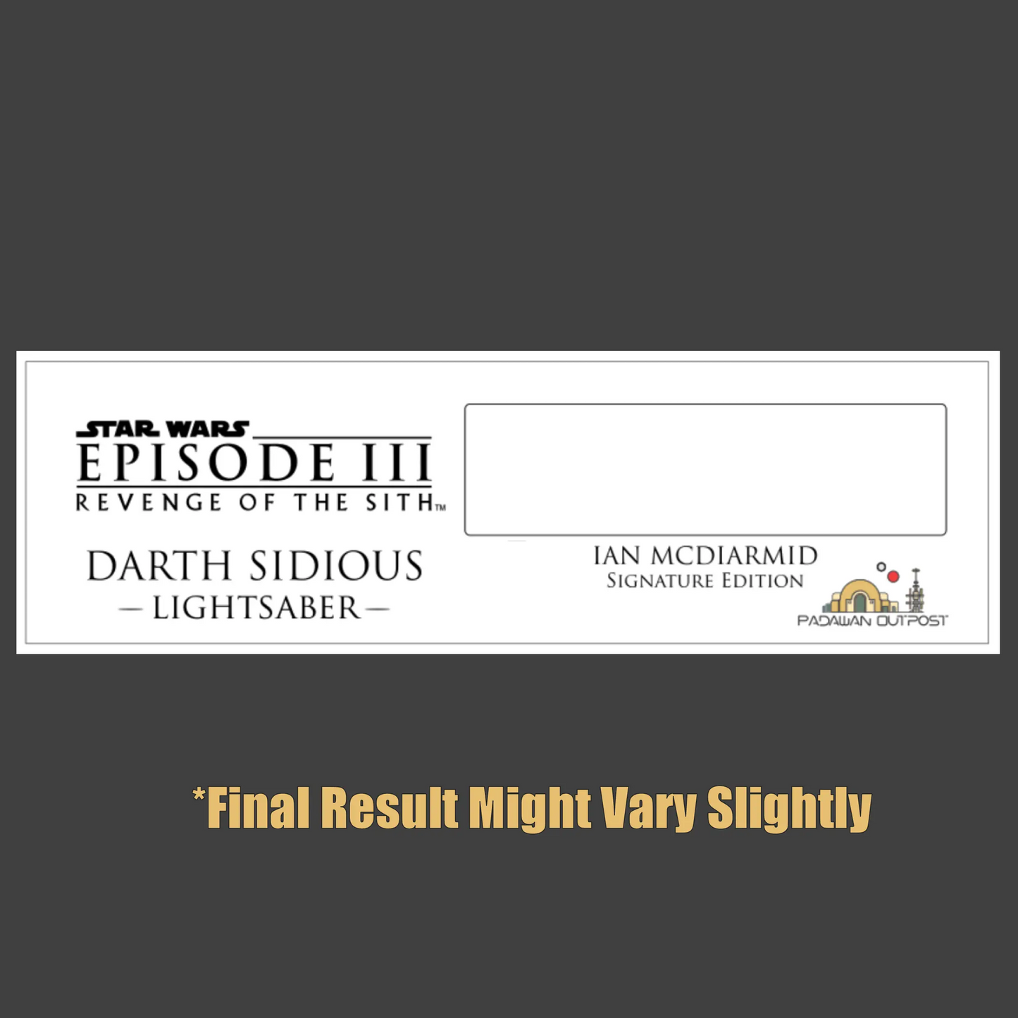 Pre-Order Signature Edition: Emperor Palpatine Signed Saber - KR Sabers Hilt