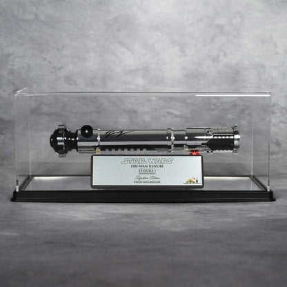 Obi-Wan Kenobi Episode I lightsaber signed by Ewan McGregor in acrylic display case with Signature Edition plaque