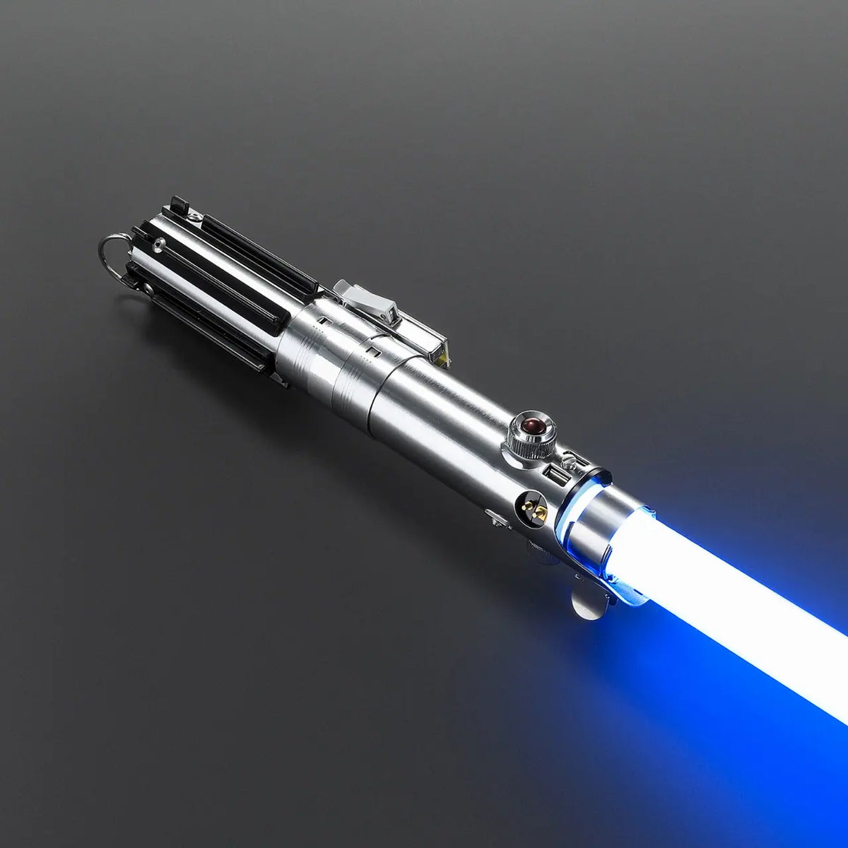 Luke Skywalker Empire Strikes Back Graflex lightsaber hilt with blue ignited blade