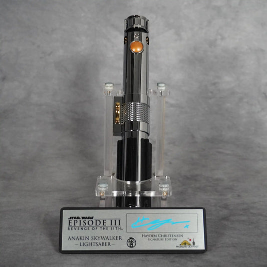 Model Ani Episode III signature edition saber and plaque on a display stand