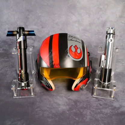 Raffle: The Force Awakens Bundle – Signed Poe Dameron Helmet + Rey & Kylo Sabers