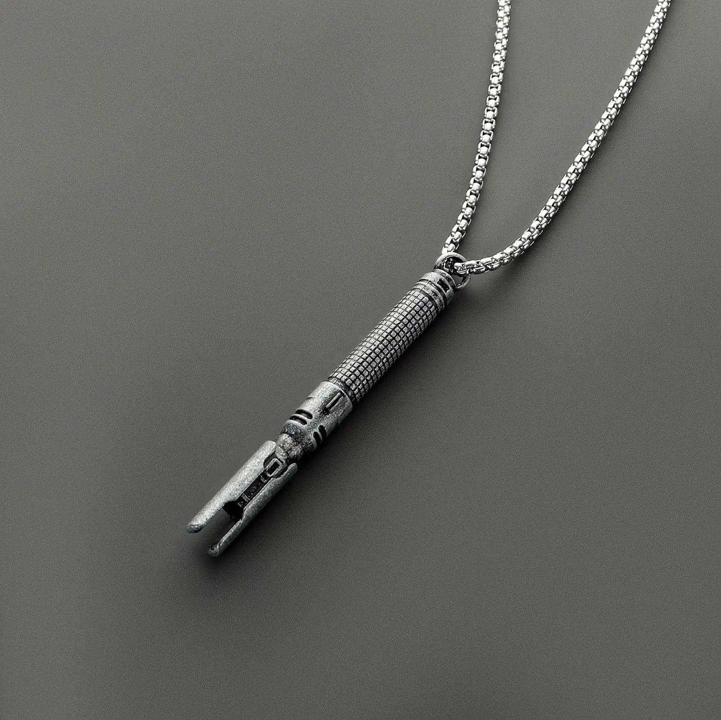Stainless Steel Lightsaber Pendant Necklace