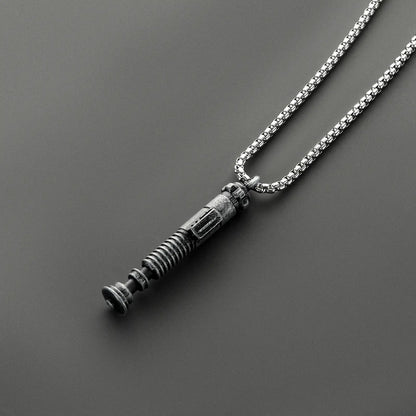 Stainless Steel Lightsaber Pendant Necklace