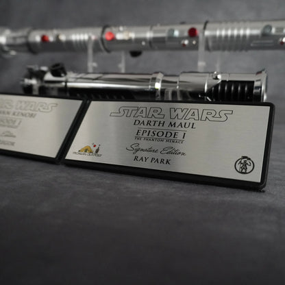 Raffle: Sworn Enemies Vol 1 – Obi-Wan Kenobi Ep1 + Darth Maul Ep 1. Baselit Signed Sabers & Collectors Plaque