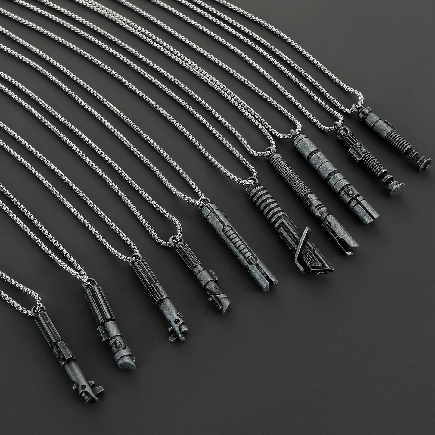 Stainless Steel Lightsaber Pendant Necklace