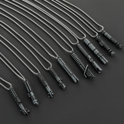 Stainless Steel Lightsaber Pendant Necklace