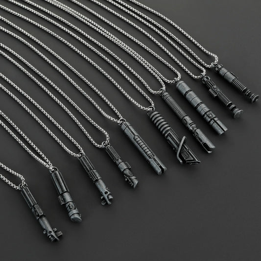 Stainless Steel Lightsaber Pendant Necklace