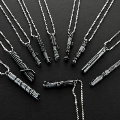 Stainless Steel Lightsaber Pendant Necklace