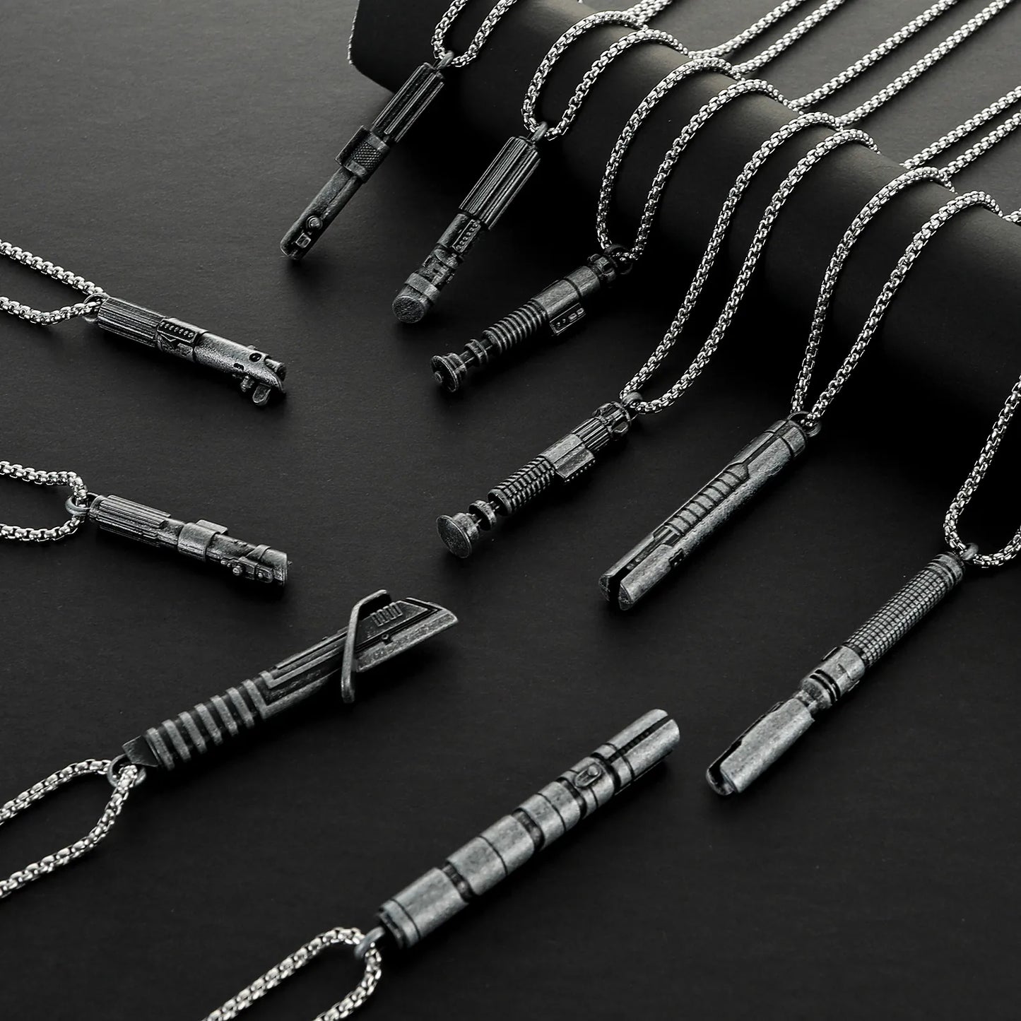 Stainless Steel Lightsaber Pendant Necklace