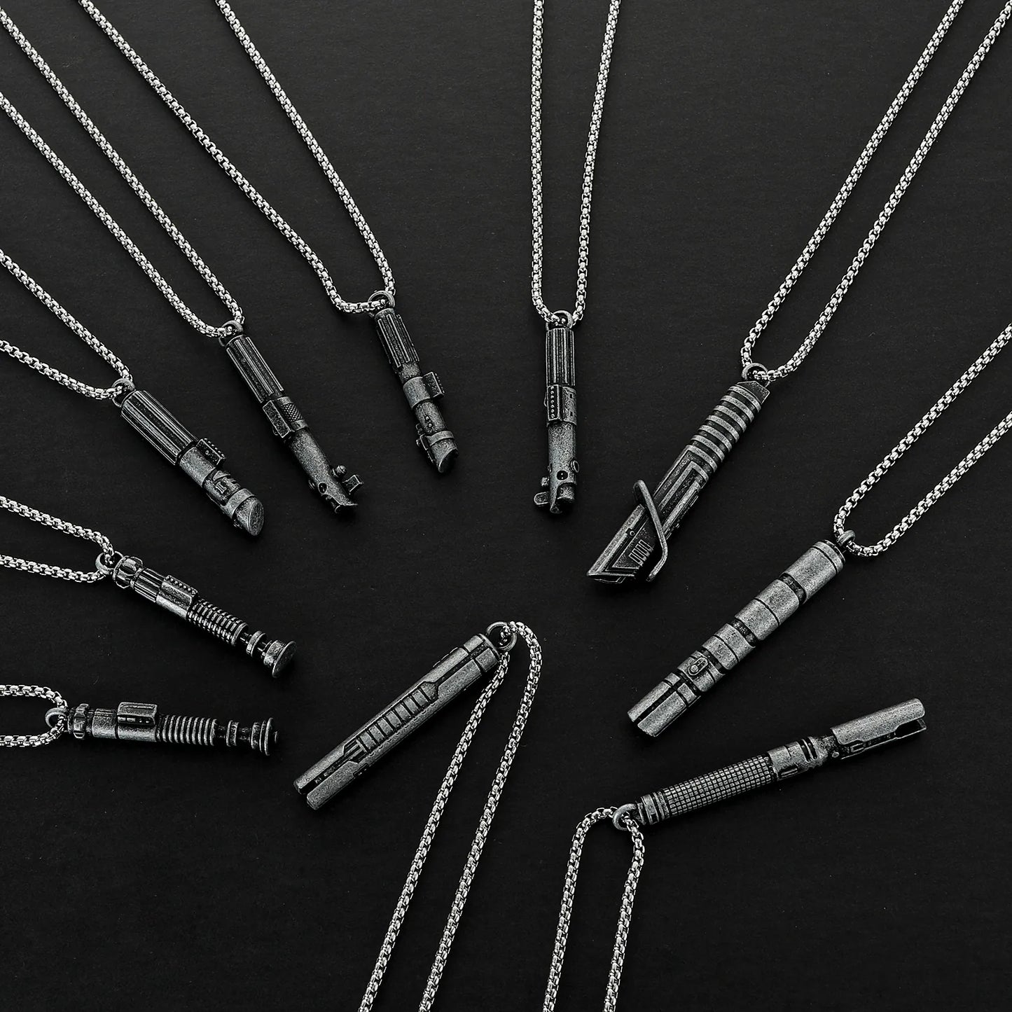 Stainless Steel Lightsaber Pendant Necklace
