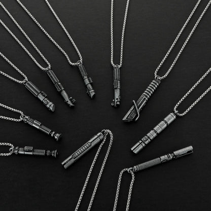 Stainless Steel Lightsaber Pendant Necklace