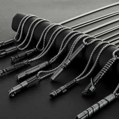 Stainless Steel Lightsaber Pendant Necklace