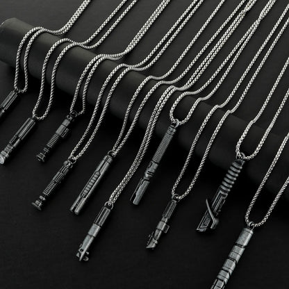 Stainless Steel Lightsaber Pendant Necklace