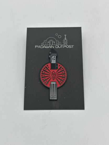 Saber crystal pin badge